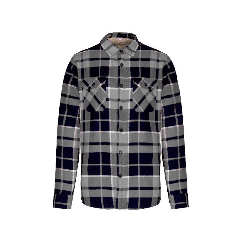 K579-CAMICIA A QUADRI FODERATA ML TT.