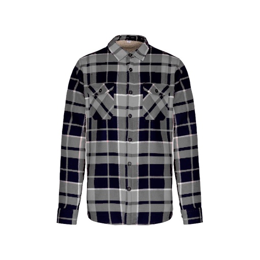 [V0054L] K579-CAMICIA A QUADRI FODERATA ML TT.